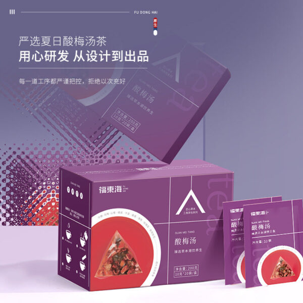 Fudonghai sour plum soup 200g homemade no-cook osmanthus rose tangerine peel ebony soup drink cold brewed fruit tea health flower tea - Image 5