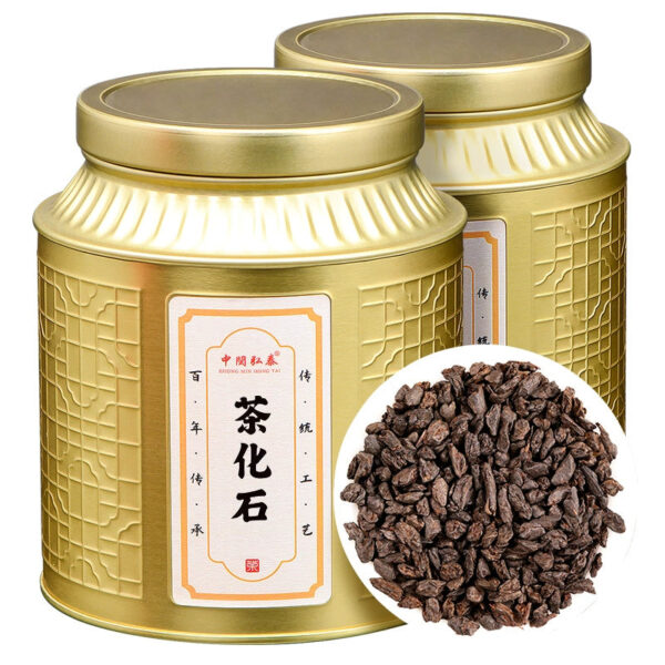 Broken silver Yunnan Pu'er tea, cooked tea, glutinous rice fragrant tea, old tea head loose tea, tea fossil gift box canned 500g