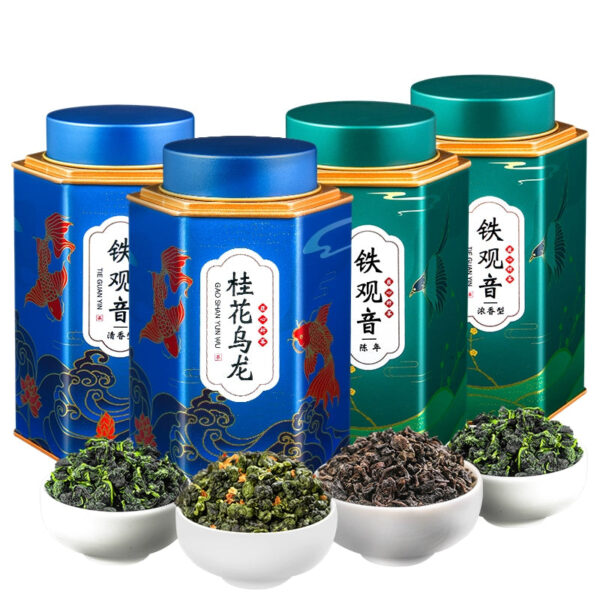 2025 Premium New Siwei Anxi Tieguanyin Qingluxiang Aged Osmanthus Oolong Tea Combination Can Bulk Gift Box - Image 2