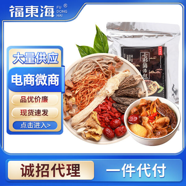 Fudonghai Colorful Mushroom Soup Bag 100g Yunnan Specialty Mushroom Dried Goods Morchella Cordyceps Flower Matsutake Soup Bag