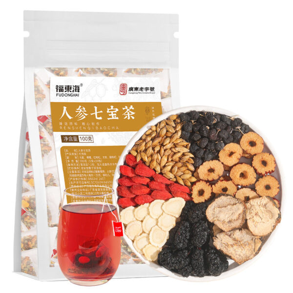 Fudonghai ginseng Qibao tea 100g, male health tea, mulberry wolfberry herbal tea, Guben tea wholesale distribution - Image 6