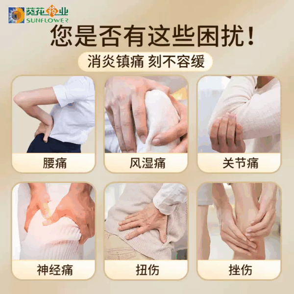 Sunflower Musk Zhuanggu Ointment Medicine Ointment Soothing tendons, promoting blood circulation, relieving pain and reducing inflammation, rheumatic joint pain, tiger sticker relieving pain ointment - Image 5
