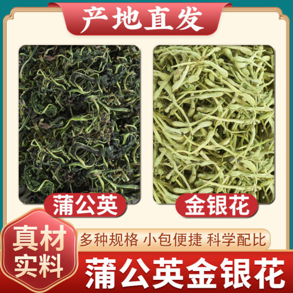 Dandelion honeysuckle Chinese herbal medicine genuine tea bag soaked in water to drink the effect of fresh pugong honeysuckle dried flower tea