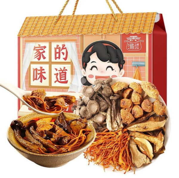 Fudonghai Shanzhen Mushroom Gift Box 310g Boletus Deer Antler Mushroom Agaricus Cordyceps Flower Soup Materials - Image 6