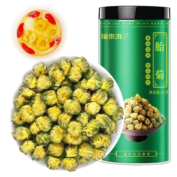 Fudonghai Fetal Chrysanthemum 80g Fetal Chrysanthemum Wang Tongxiang Gongju Flower Tea Honeysuckle Canned Tea Flower Tea Wholesale