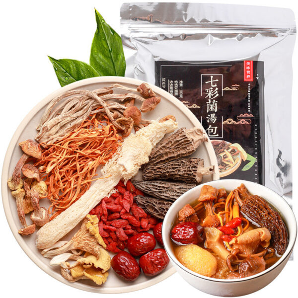 Fudonghai Colorful Mushroom Soup Bag 100g Yunnan Specialty Mushroom Dried Goods Morchella Cordyceps Flower Matsutake Soup Bag - Image 6