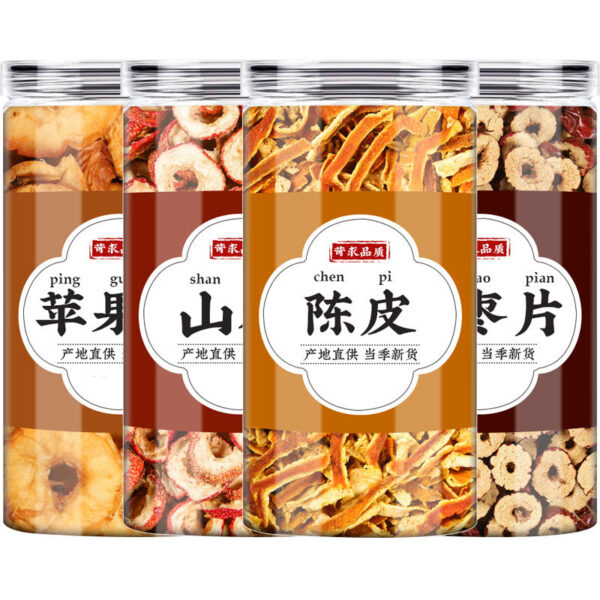 Dried apples, hawthorn, red dates, tangerine peel water Efficacy and function of Chinese herbal medicine genuine seedless hawthorn dried orange peel soaked in water - Image 5