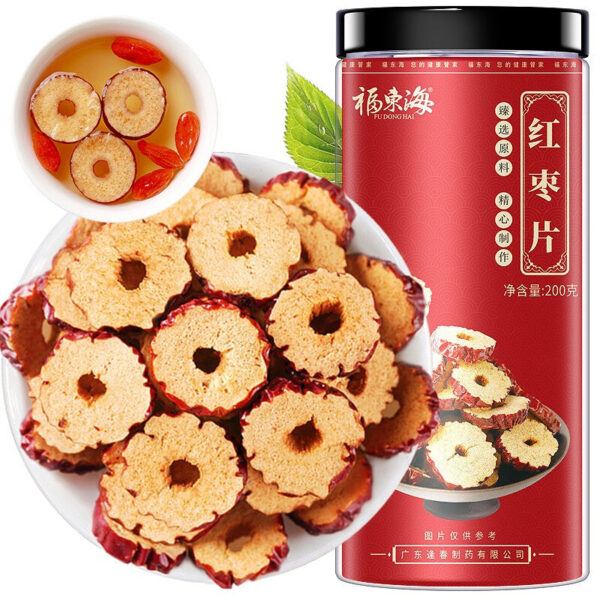 Fudonghai red date slices crispy 200g canned bags Xinjiang Ruoqiang dried red dates seedless dried red dates in bulk - Image 6