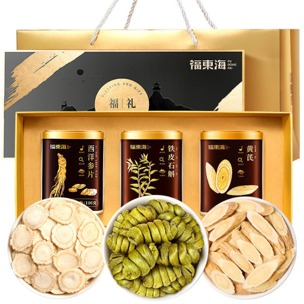 Fudonghai American ginseng, astragalus, Dendrobium officinale gift box, soup ingredients, wholesale, Mid-Autumn Festival New Year's goods, gift delivery