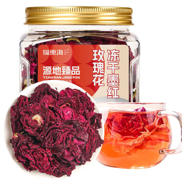 Fudonghai freeze-dried ink red rose 30g/bottle Muse rose tea flower fruit tea health tea wholesale distribution