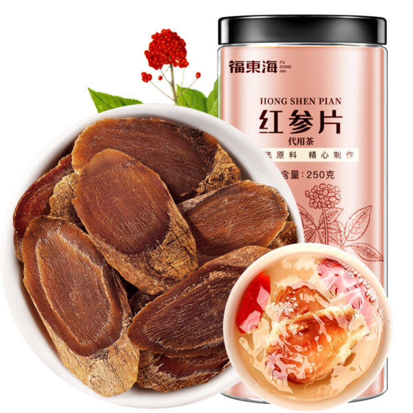 Fudonghai red ginseng 250g, wholesale Changbai Mountain non-smoked light branch tea by Jilin Northeast specialty ginseng manufacturer