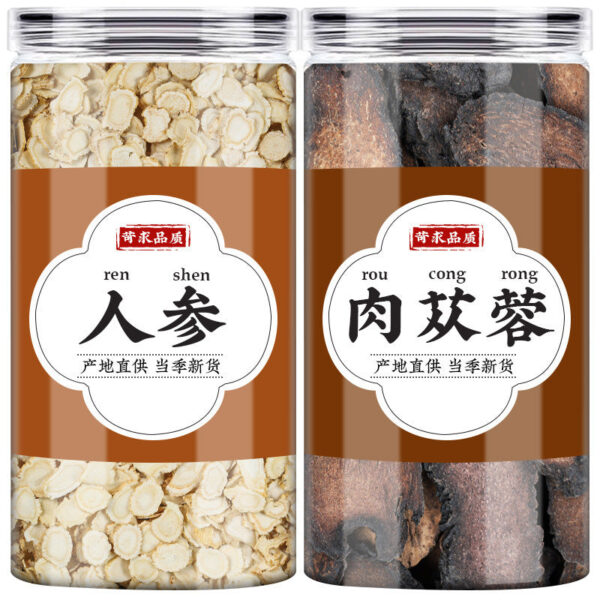 Ginseng Rong Tea, Ginseng Cistanche Cistanche, the effect of genuine Chinese herbal medicine soaked in water, fresh ginseng slices, Cistanche Cistanche slices, dry goods - Image 5