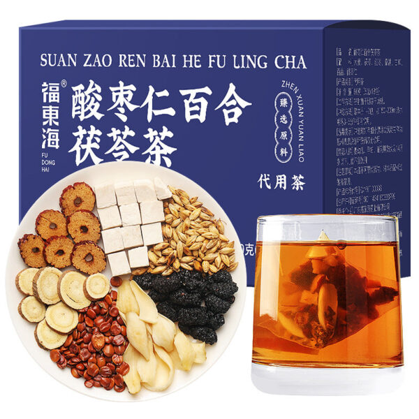 Fudonghai jujube seed lily Poria tea 90g/box Sleeping tea Health tea Herbal tea Wholesale processing