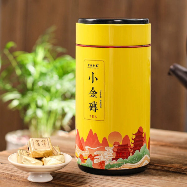 Zhongmin Hongtai small gold brick Yunnan glutinous rice fragrant old mini small Tuocha Pu'er tea aged ripe tea leaves, free gift box - Image 5