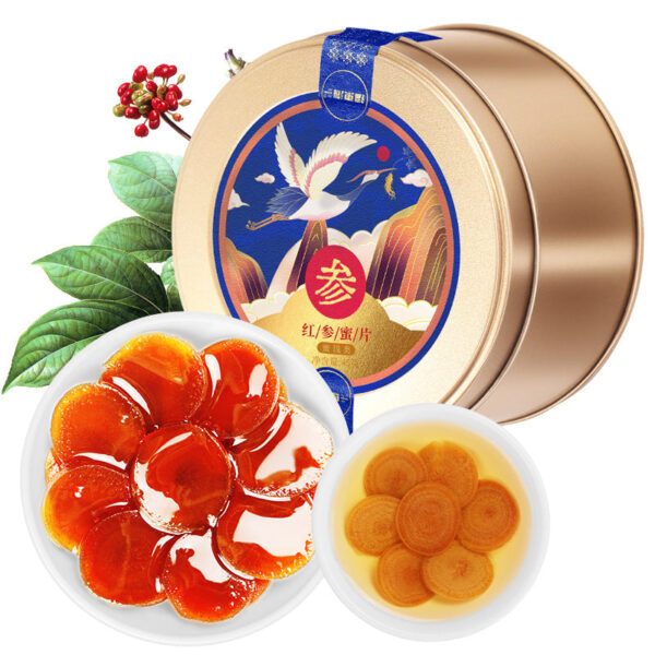 Fudonghai Red Ginseng Honey Slices 45g Changbai Mountain Ginseng Fresh Ginseng Honey Slices Round Ginseng Independent Packaging Health Snacks Wholesale