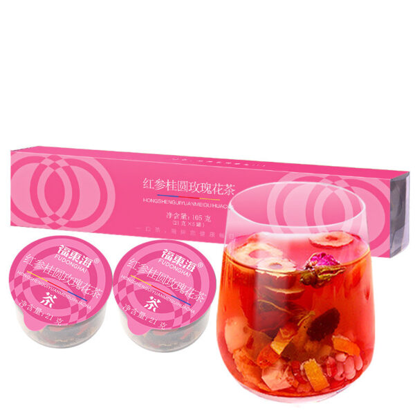 Fudonghai red ginseng longan rose tea 105g red ginseng Muse tea traditional nourishing health longan wolfberry woman
