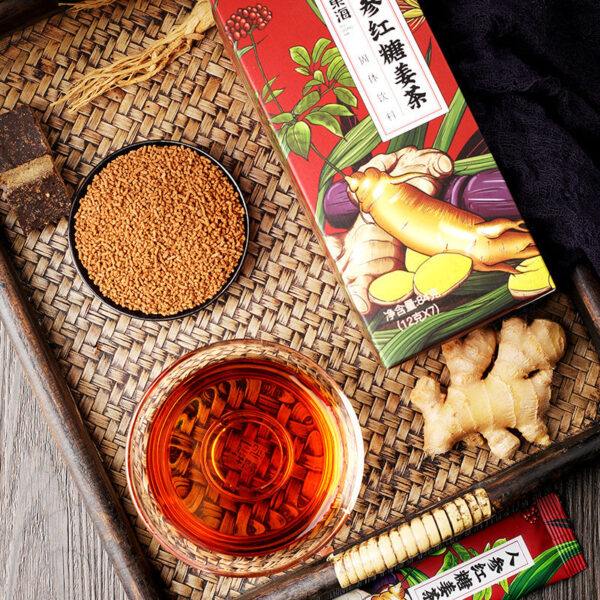 Fudonghai ginseng brown sugar ginger tea 84g Ejiao red dates wolfberry ginger tea aunt instant granular tea - Image 2