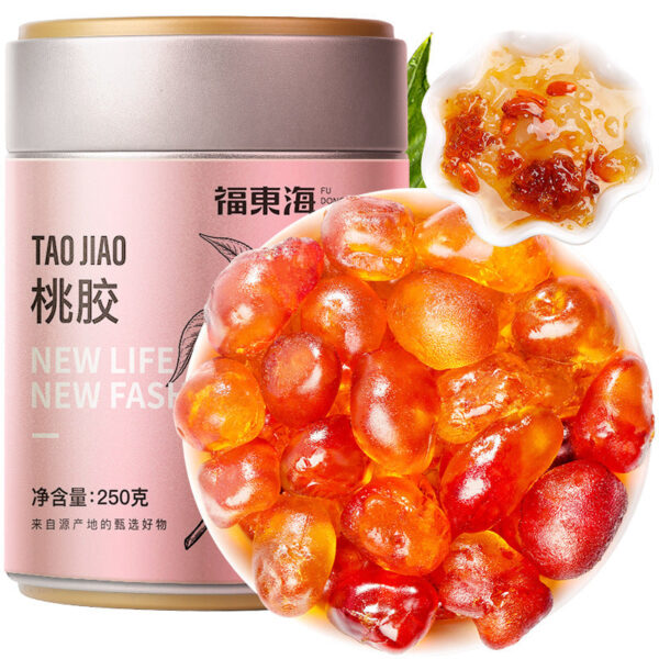Fudonghai peach gum 250g can Yunnan natural edible gum peach blossom tears can Ejiao saponin rice snow lotus seeds wholesale