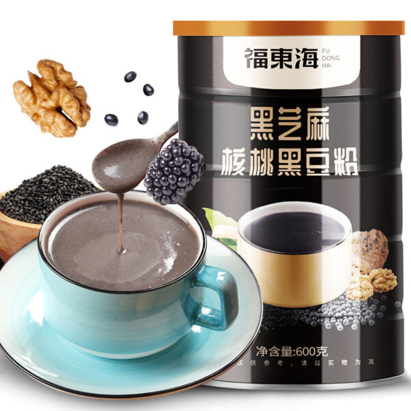 Fudonghai Black Sesame Walnut Black Bean Powder 600g Walnut Powder Sesame Powder Mulberry Powder Instant Food Meal Replacement Powder Breakfast - Image 3