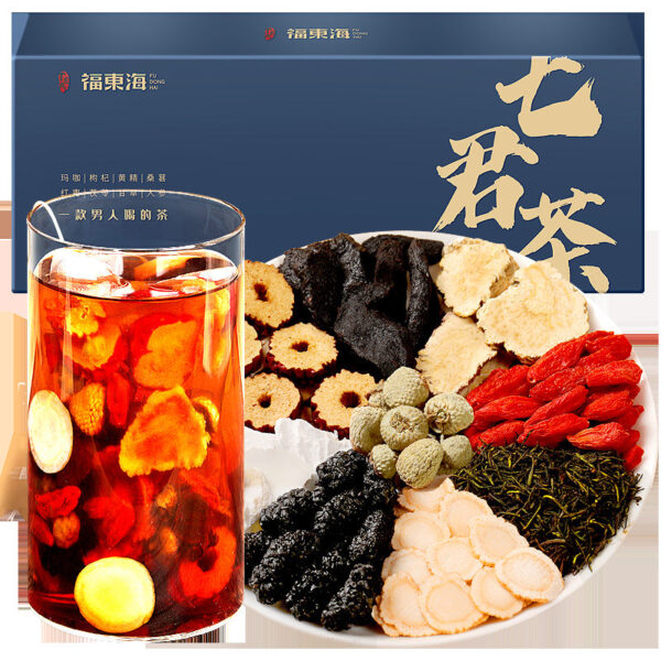 Fudonghai ginseng Qijun tea 216g male eight treasure tea black magenta wolfberry yellow essence dried mulberry wholesale hair