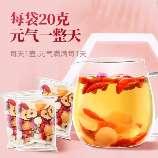 Fudonghai ginseng longan wolfberry red date tea 200g nourishing tea rose fruit tea health tea wholesale - Image 2