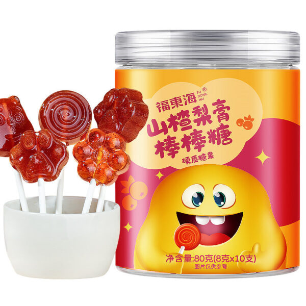 Fudonghai autumn pear paste lollipop 8g/can 10pcs, children's and baby snacks maltose hawthorn Sydney candy