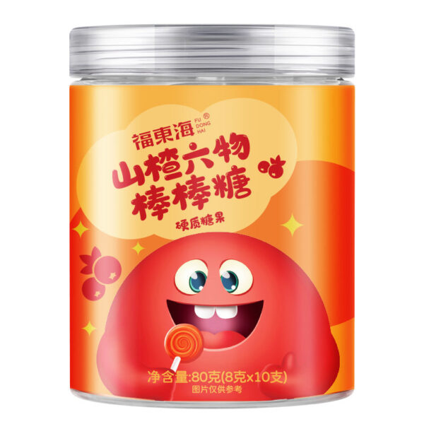 Fudonghai Hawthorn Six Objects Lollipop 80g/can Children's Candy Leisure Healthy Snack Wholesale Recruitment Agent - Image 5
