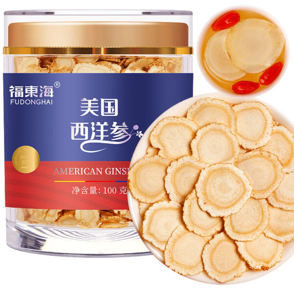 Fudonghai American American Ginseng 100g 1.0-1 thick sliced American ginseng pruned sliced imported silver standard ginseng slices