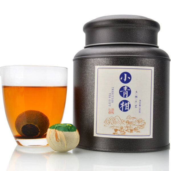 Zhongmin Hongtai small green tangerine peel Pu'er tea small green tangerine, ripe tea, tangerine pucha, Yunnan orange pucha 250g - Image 2