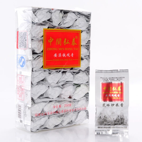 Zhongmin Hongtai carbon roasted fried rice fragrant roasting fire traditional charcoal roasted Anxi Tieguanyin cooked tea oolong tea 250g - Image 5