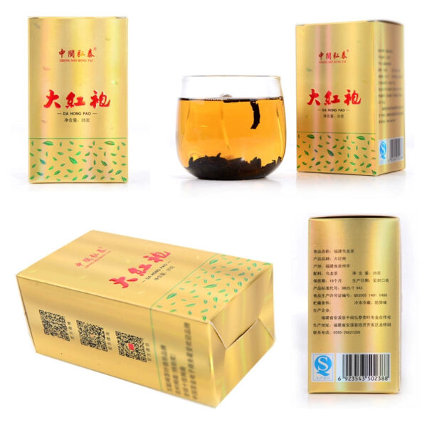 Zhongmin Hongtai New Tea Dahongpao Fujian Rock Tea Roasted Ripe Tea Charcoal Roasted Tea Oolong Tea Dahongpao 35g - Image 3